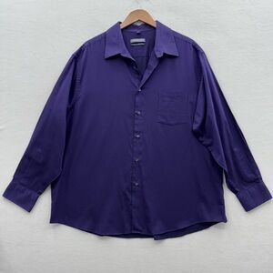 Geoffrey Beene Shirt Mens 18 1/2 34/35 Purple Classic Fit Long Sleeve Button Up